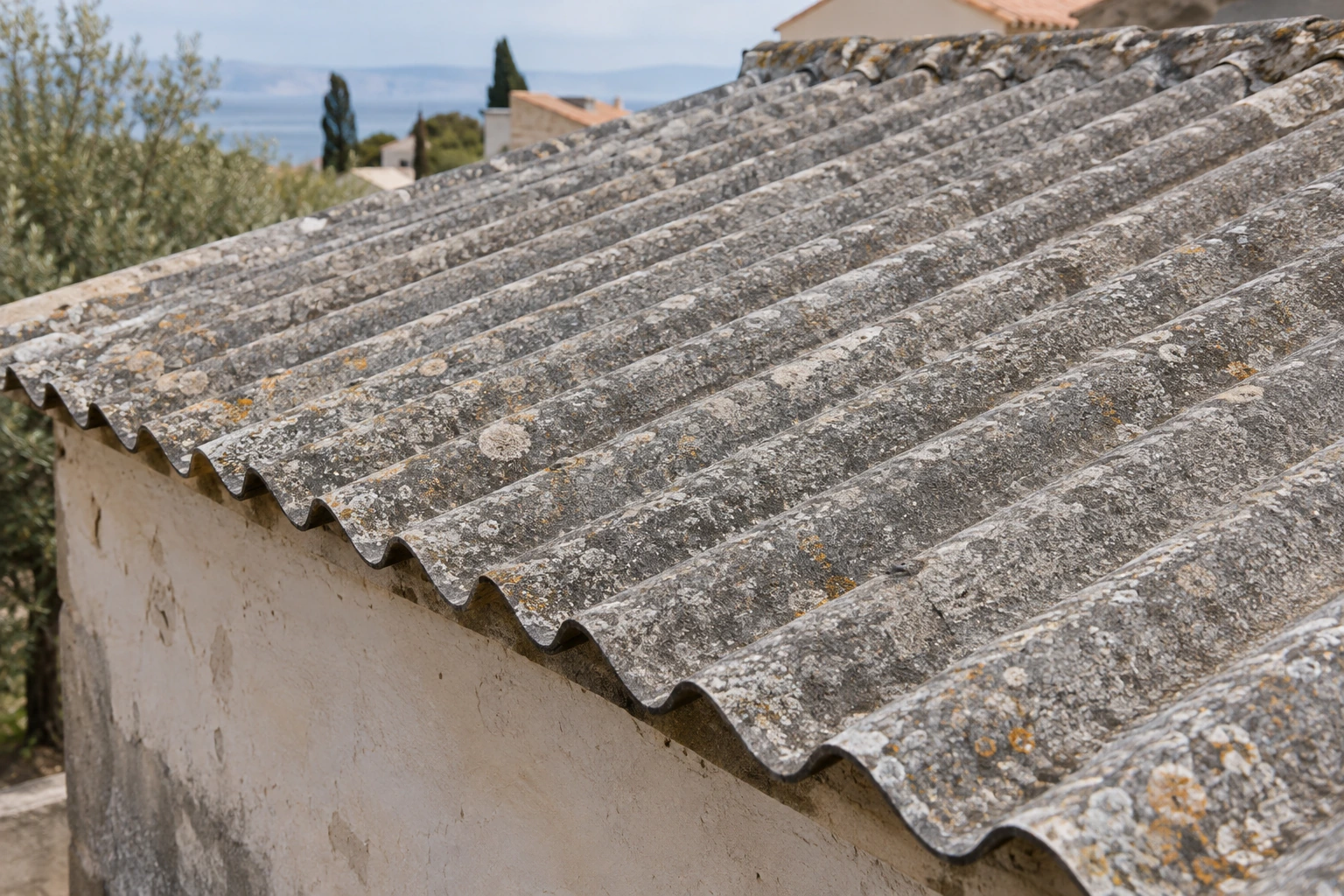 Coberta antiga de plaques de fibrociment
